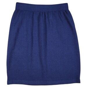 St John Basics Skirt Womens 2 Dark Blue Santana Knit Career Classic Professional